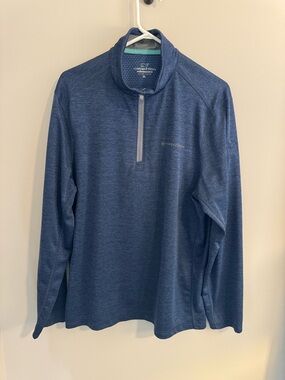 Vineyard Vines Men's Heather Navy 1/4 Zip Pullover